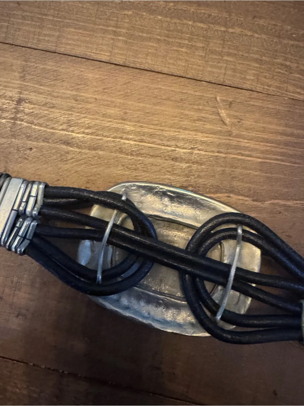 Vintage 80s leather belt with jaguar made in Italy - 33-39 inches total length